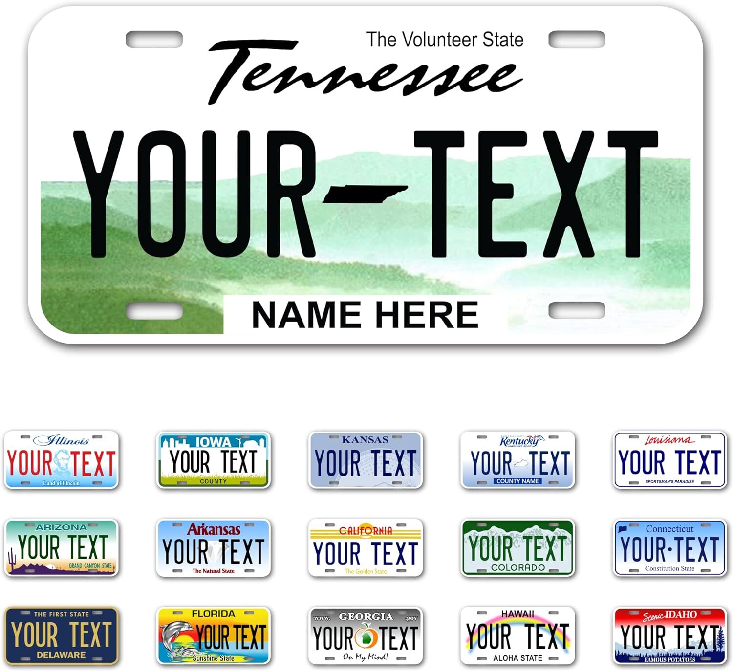 Any State Any Text Customized License Metal Plate Tag for Auto Car Bike Bicycle