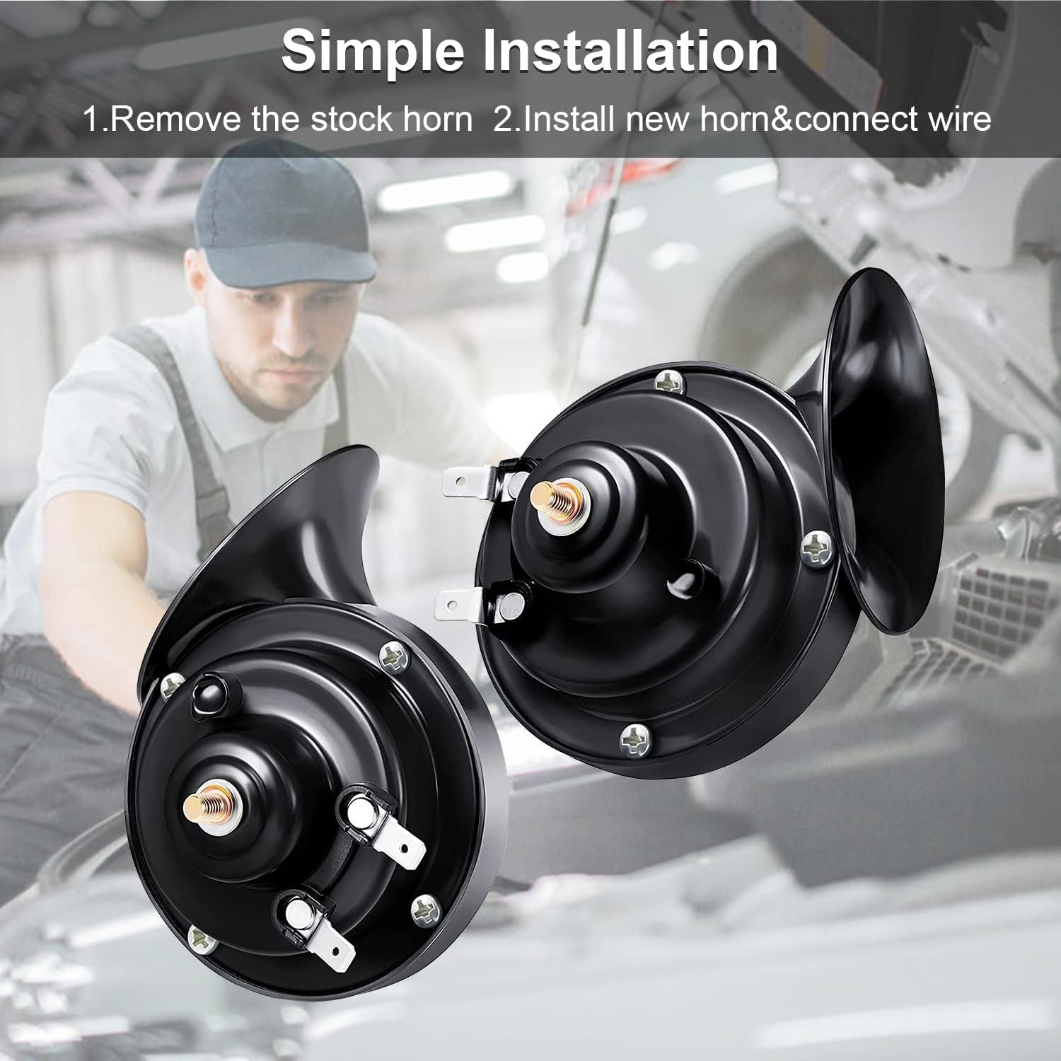 Car Horn Super Loud Train Horn for Car Boat Train Truck Black Motorcycle HORN