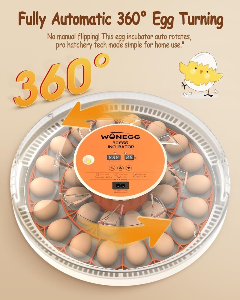 30 Egg Incubators for Hatching Eggs with Automatic Egg Turner, Auto Temperature