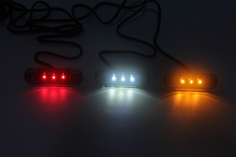 2 Pcs Led Red Side Tail Marker Lights 12v 24V Indicator Caravan Motorhome E9