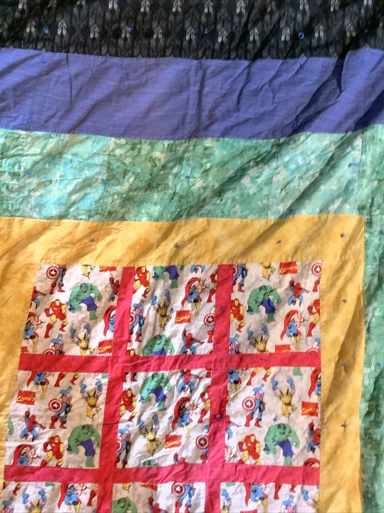 Marvel Quilt Handmade 81” X 64” Excellent