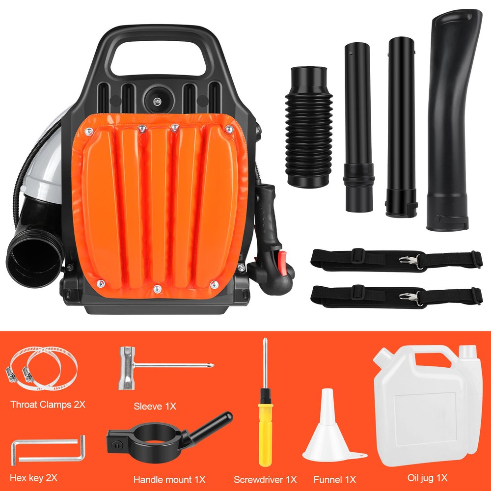 🔥Backpack Leaf Blower Gas Powered Snow Blower 665 CFM 63CC 2-Stroke Engine 3HP