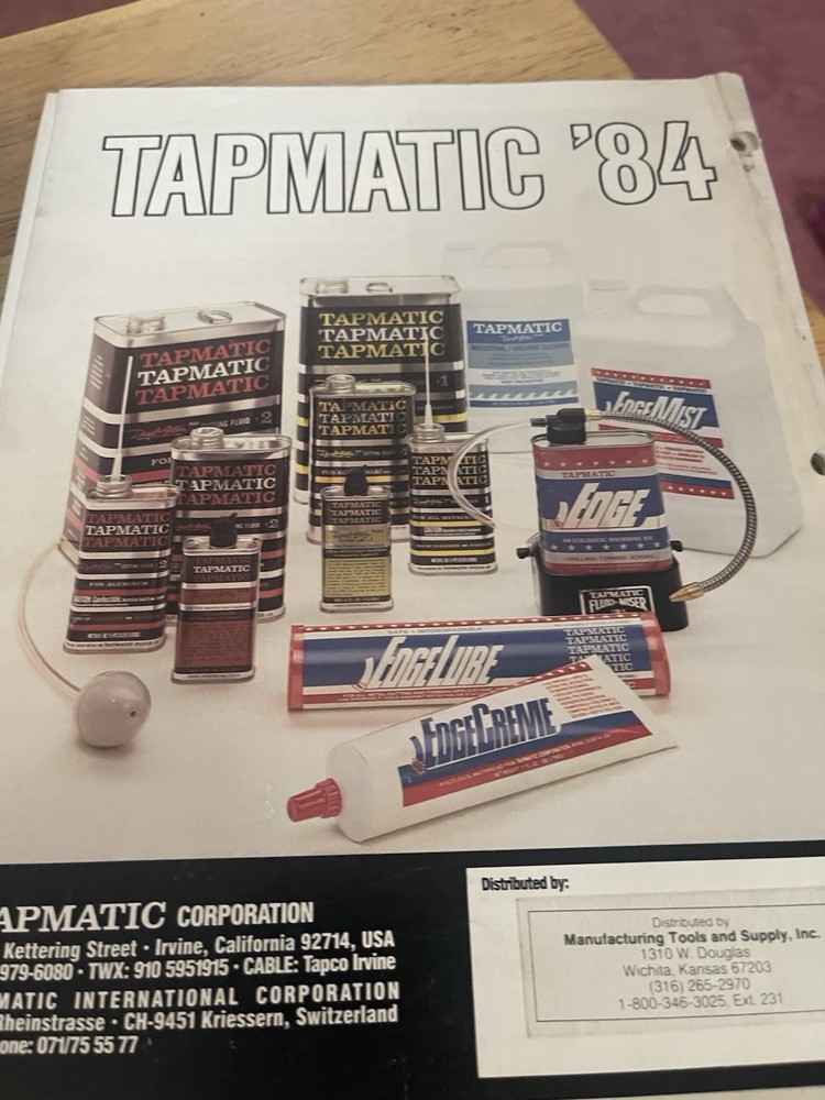 Tapmatic General Catalog '84 #840