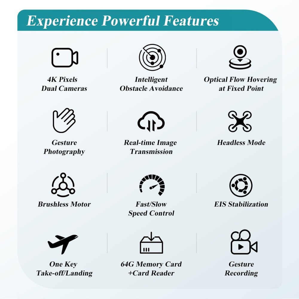 4K Camera Drone with RC Screen Foldable Brushless Quadcopter Obstacle Avoidance