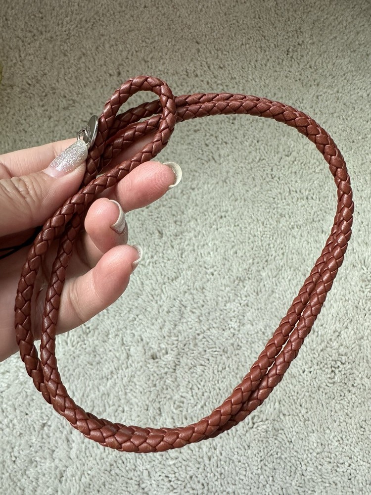 bottega veneta phone chain strap Brown