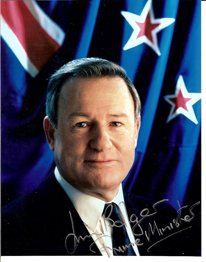 James Bolger, Prime Minister of New Zealand Signed 4" x 6" Color Photo w/ COA