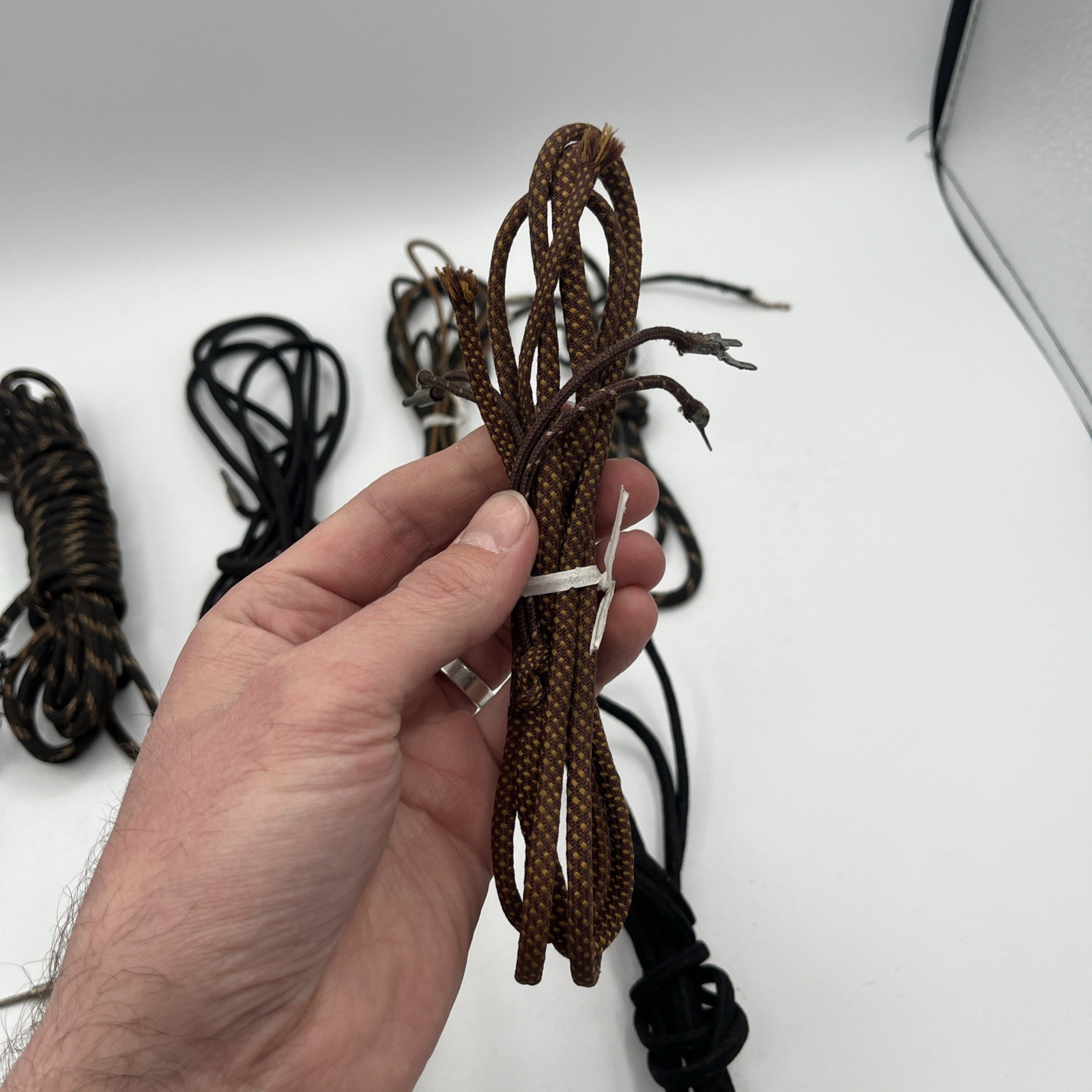 9 Pair Vintage Cloth Wire Ww1 1920 Era Tube Radio Speakers or Headphones Good