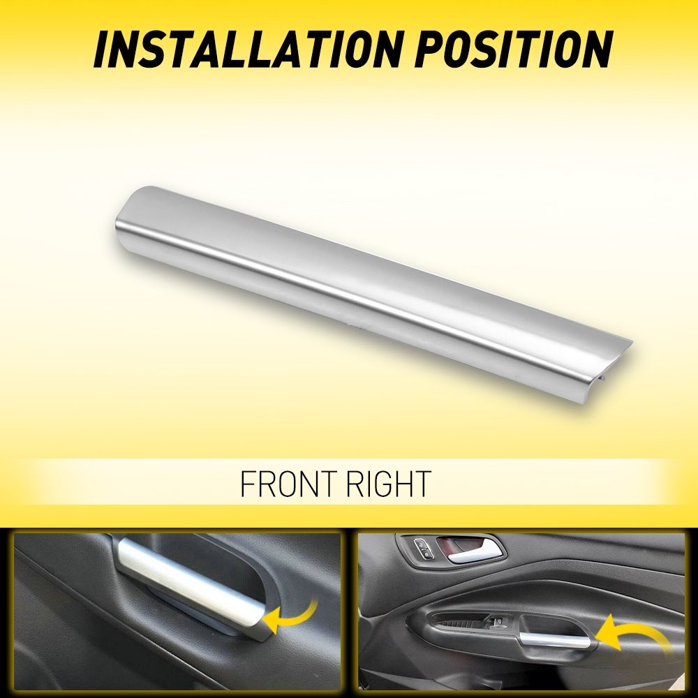Silver Interior Armrest Front RH Pull Door Handle Grab For Ford Escape 2013-19