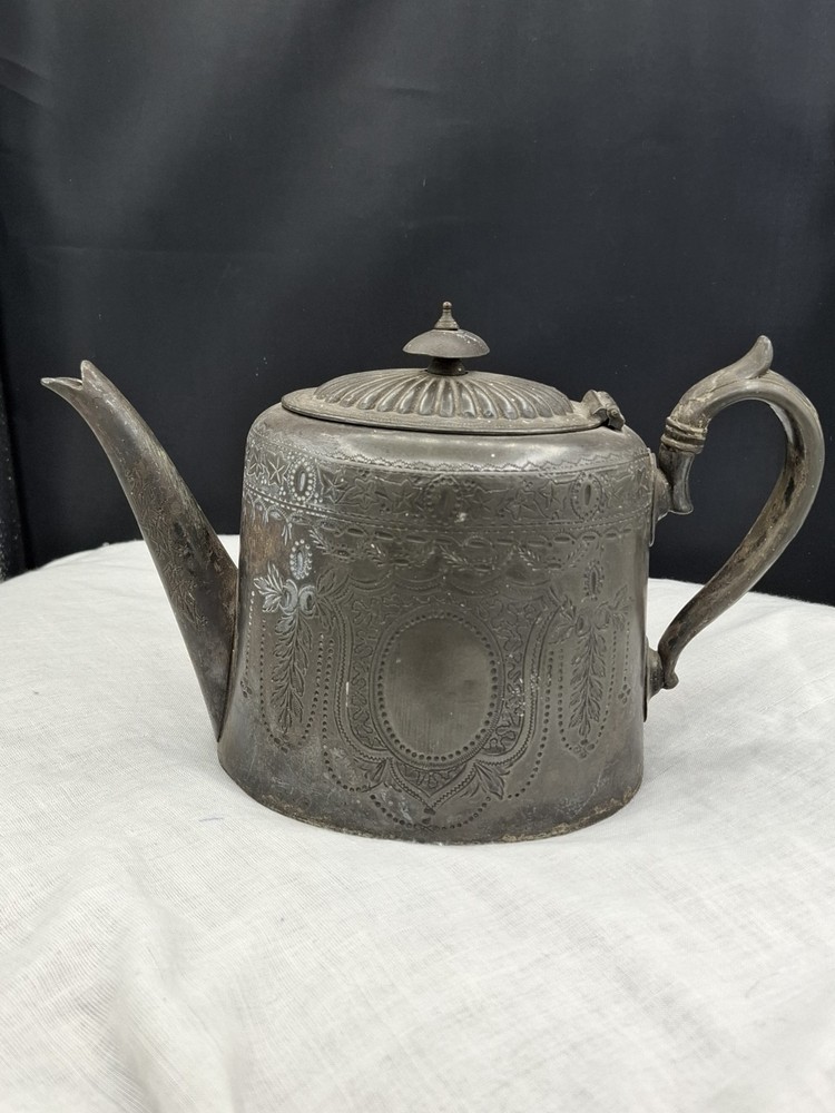 Antique Silver Plated Britannia Metal Teapot