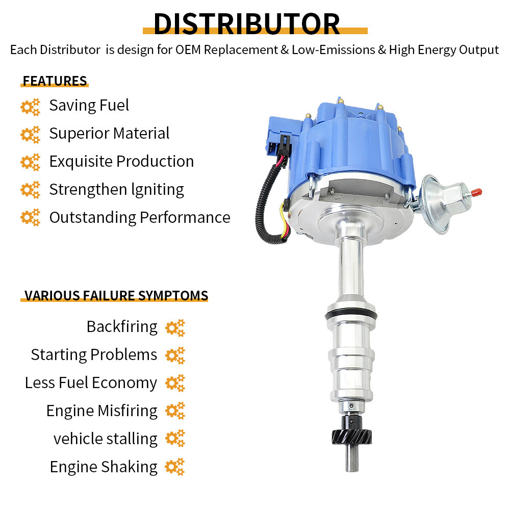 HEI Distributor For Ford Fe 332,352,360,361 ,391,406,410,427,428 8.5MM WIRES