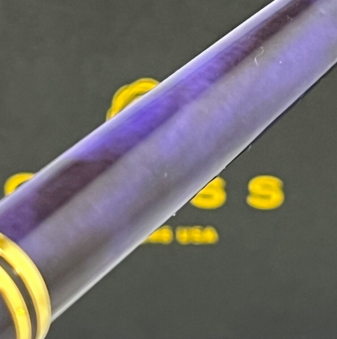 VTG Cross Radiance Blue/Black Swirl & 22K Gold Trim Ballpoint Pen + Premium Box