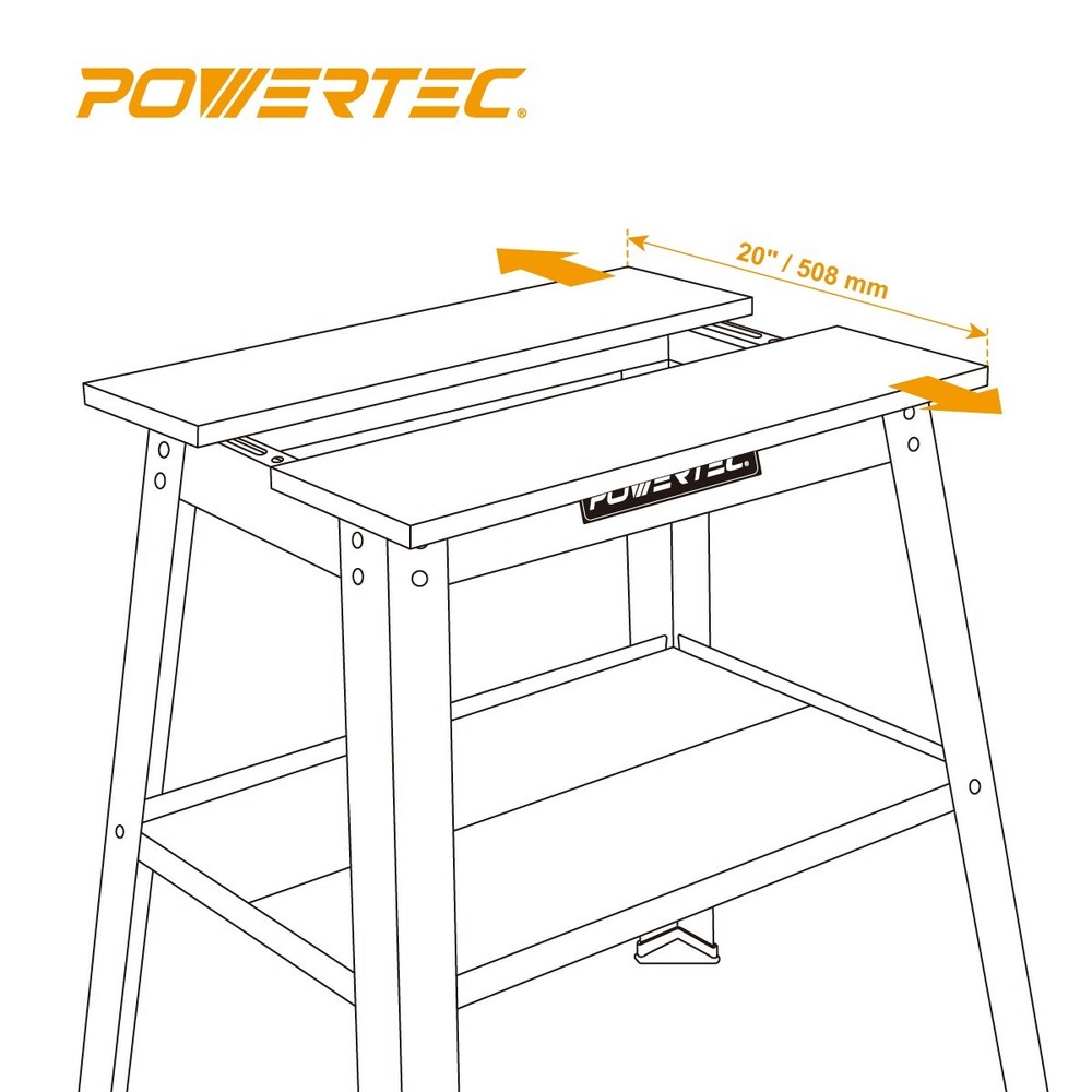 POWERTEC UT1002 Universal Tool Stand with Split MDF Top