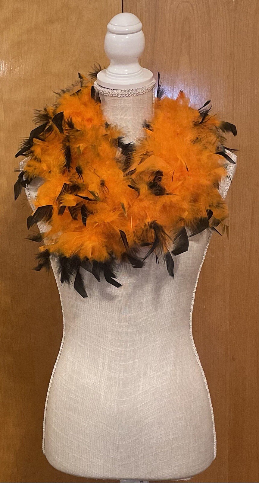 Feather Garland Boa 6ft Orange Black Halloween Costume Dance Party New MSRP$7.99