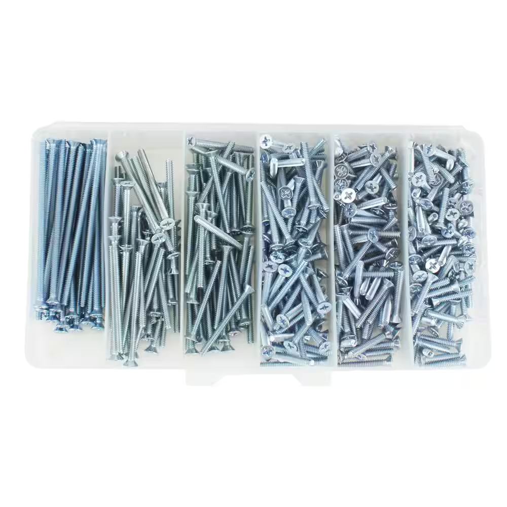 Everbilt Phillips #6-32 Electrician's Machine Screw Kit, 6 Sizes 370 Pcs 800984