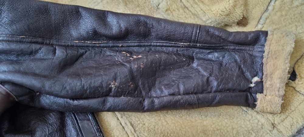 WW2 Original Flying Jacket Shearling Sheepskin Leather