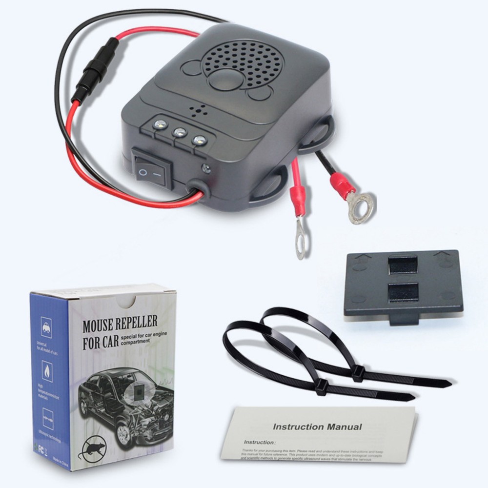 DC12V Car Engine Bay Ultrasonic Repeller For Vehicle Rodent Pest Control System