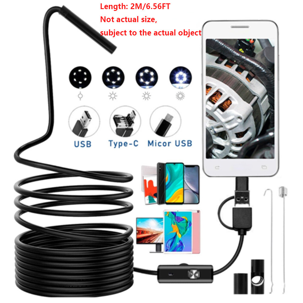 HD USB C Endoscope Type C Borescope Inspection Camera For Android PC Computer