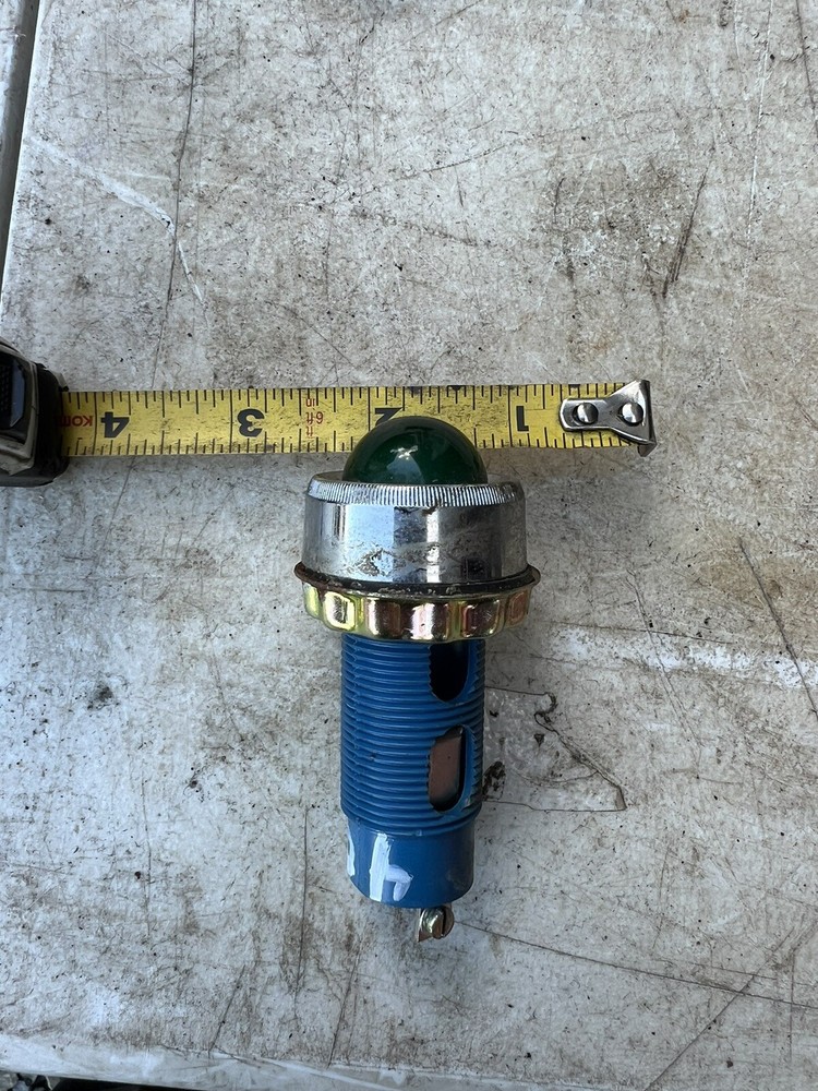 Vintage Breter Indicator Light Green Panel Pilot Rat Rod