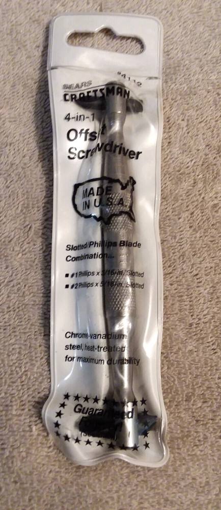 Craftsman Offset Screwdriver 4-1 Slotted/Phillips 9-4112 ~ New ~