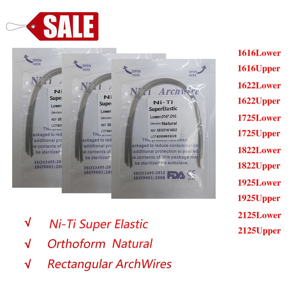 Dental Orthodontic Arch Wire Rectangular Niti Super Elastic Natural Upper /Lower