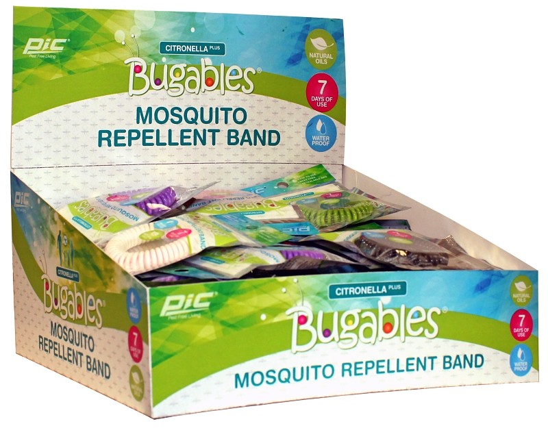 Pic Bugables Citronella Wristband Assorted Colors, 25-pack