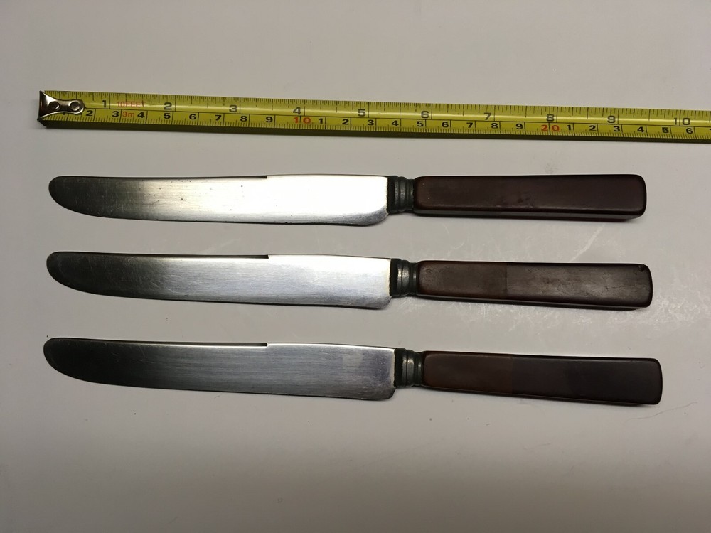 3 pcs Stainless 2-Tone Bakelite Flatware Knives