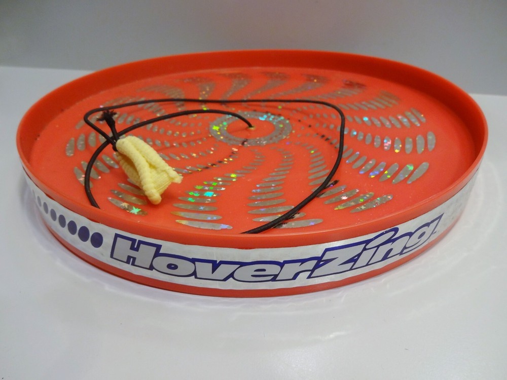 Cool HOVERZING FLYING DISC ON STRING Orange Gyroscopic 9" Overbreak Flip N Flyer