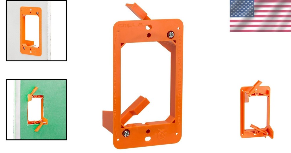Multipurpose 1-Gang Backless Mounting Bracket for Low Voltage Wiring Systems