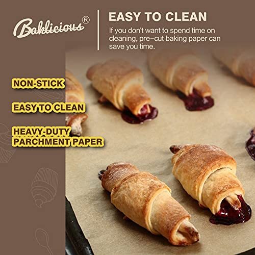 220 Pcs Unbleached Parchment Paper Baking Sheets Baklicious Pre-cut Heavy Dut...
