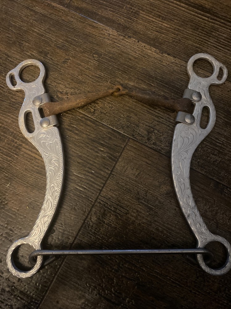 Fancy Engraved Aluminum Snaffle Bit Master Horse Bit Vintage