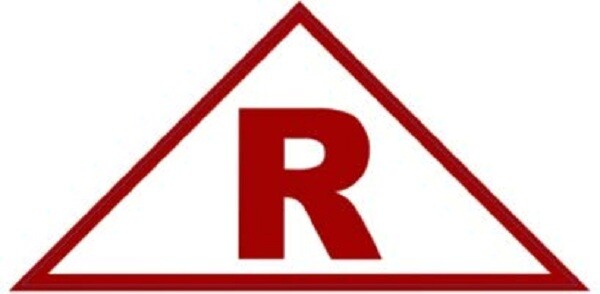 State Truss Construction Sign-R Triangular (White,Sticker,12 x 6 x 6)