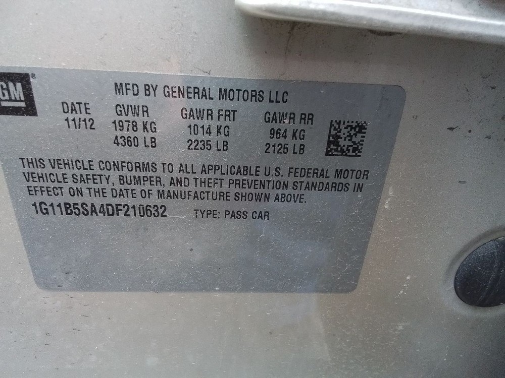 2013 Chevy Malibu Dash Mounted Driver Information Display Screen Opt UAG