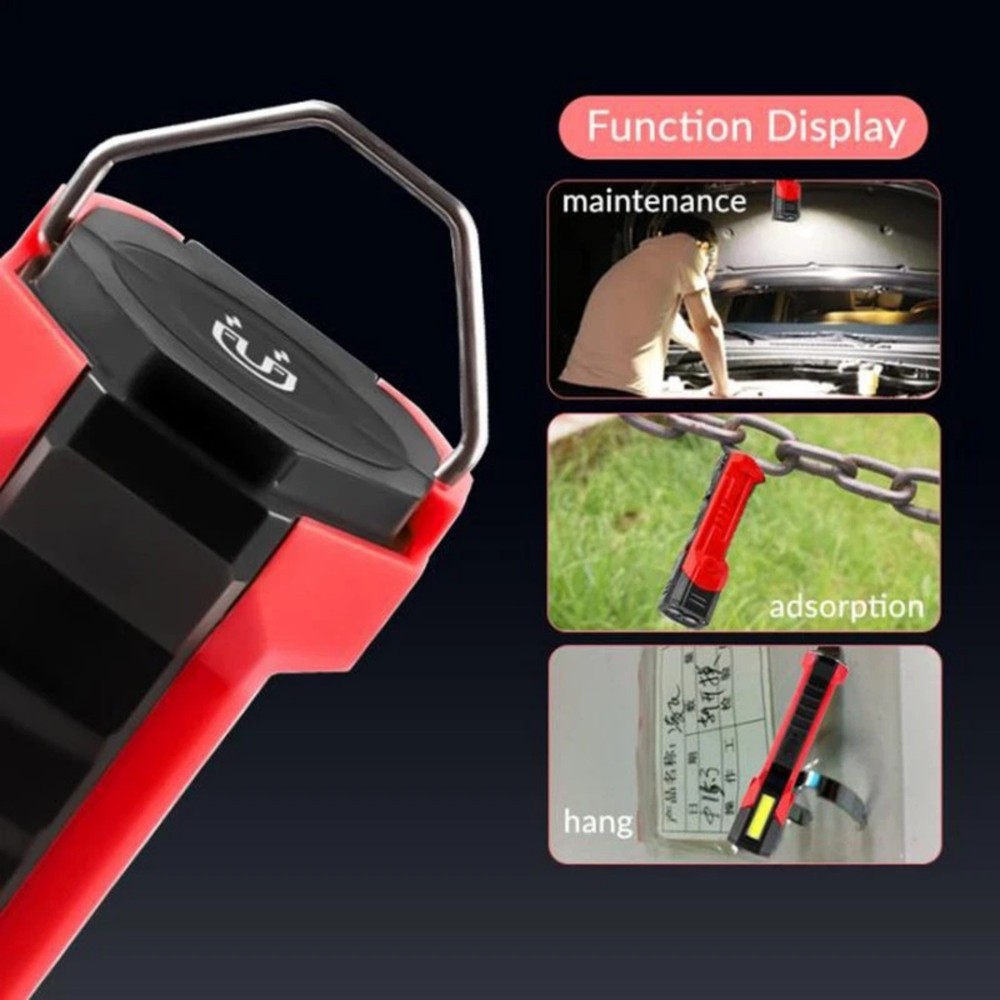 Portable Rechargeable LED Work Light 600LM Adjustable Flashlight Lamp Tool