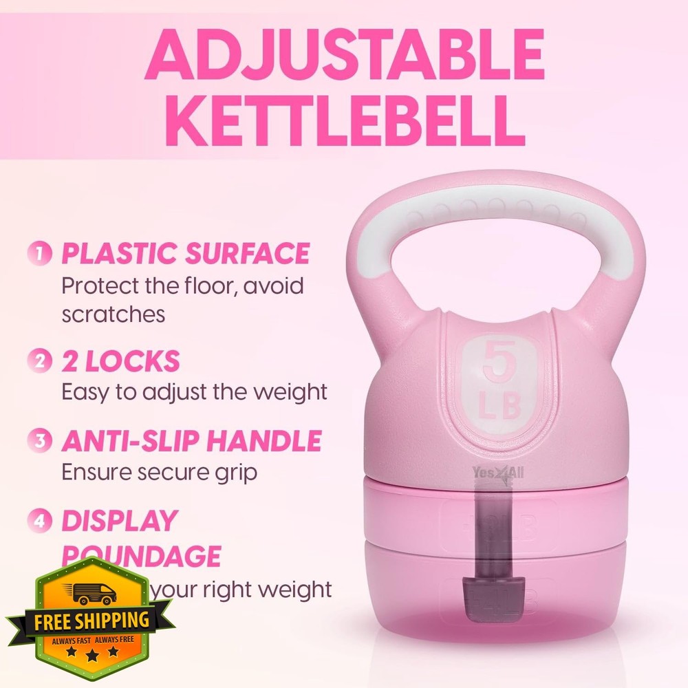 Yes4All Adjustable Kettlebell Set for Strength Training Workouts