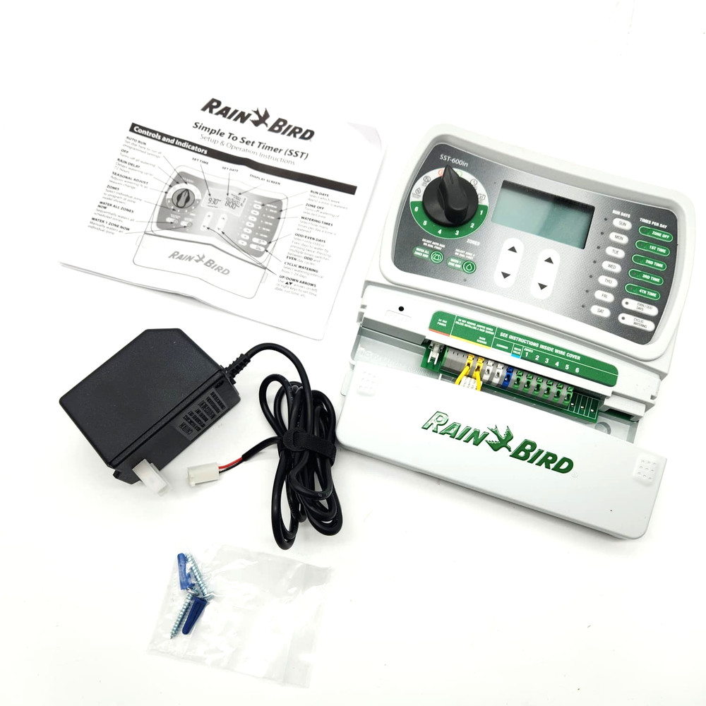 Rain Bird SST600IN 6-Zone Indoor Sprinkler Irrigation Controller Timer Gray