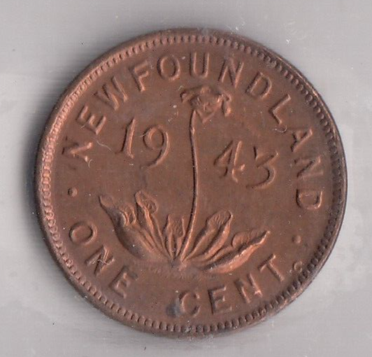 1943c Newfoundland One Cent - ICCS MS-63 Red
