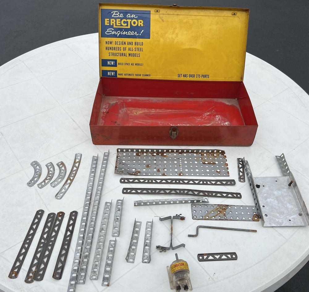 A C Gilbert #10042 Erector Automatic Radar Scope Set 1950's Incomplete 25 Pc
