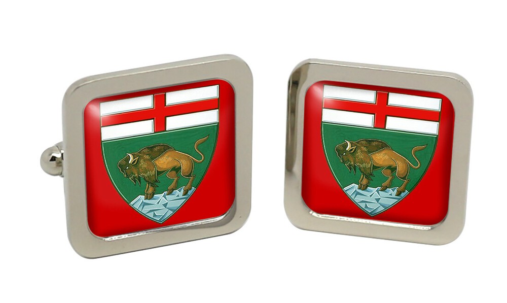 Manitoba (Canada) Square Cufflink in Chrome Box