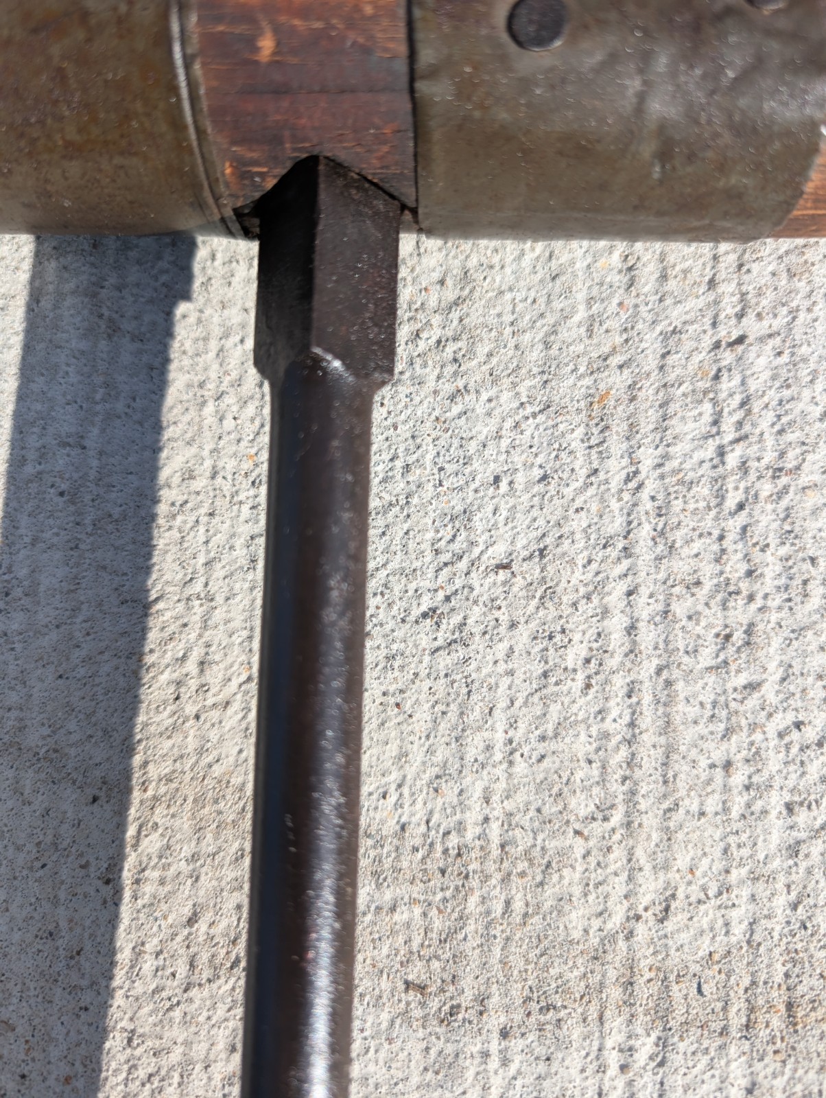 WI Barn Antique Vintage T Handle Barn Beam Hand Drill 2 1/4" Bit x 20 1/4" H