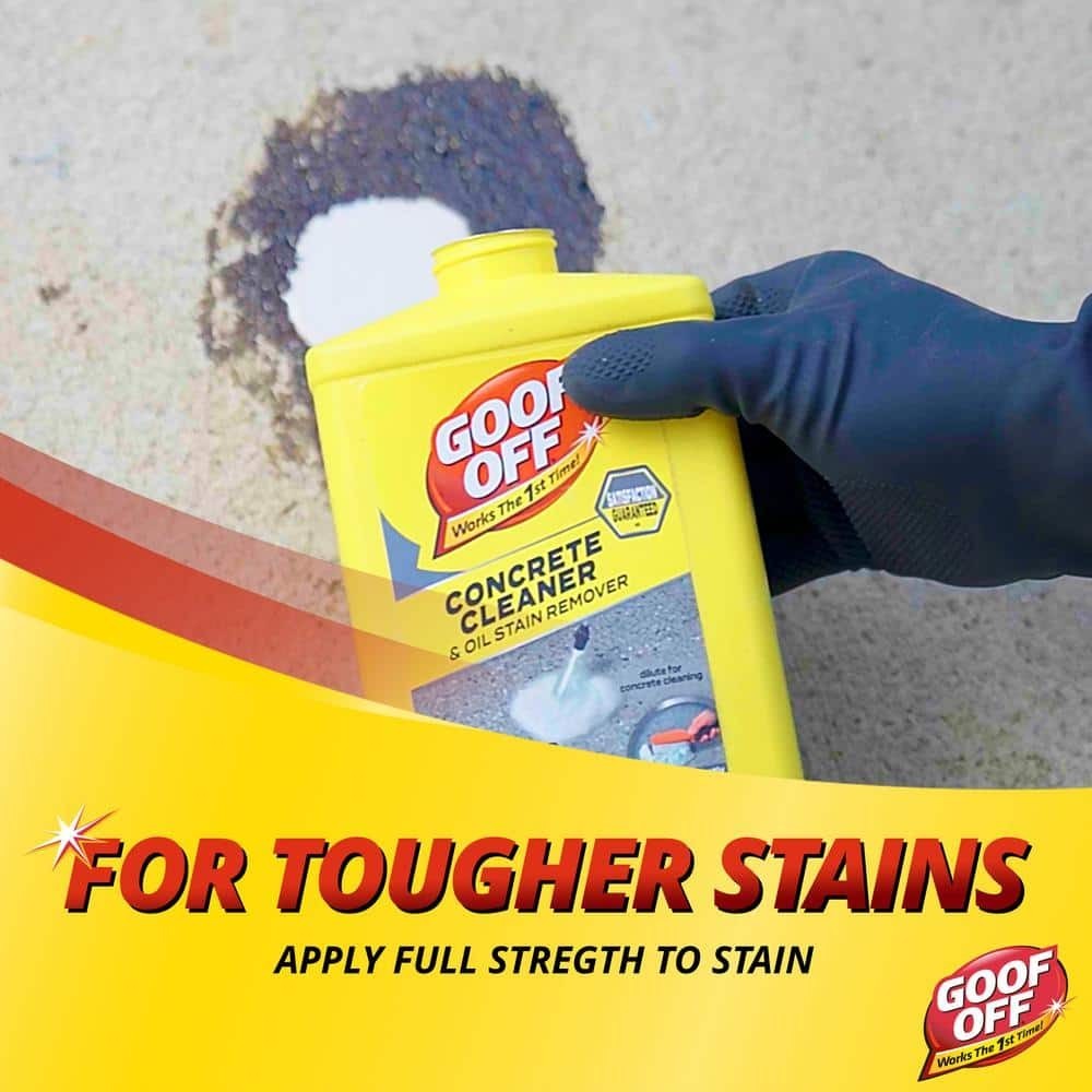 Goof Off Concrete Cleaner Oil Stain Remover 32 oz FG820 Driveway Garage Degrease