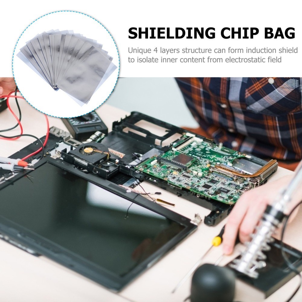 200 Pcs Anti Static Bag Self-sealing ESD Shielding Electronics Storage Bag