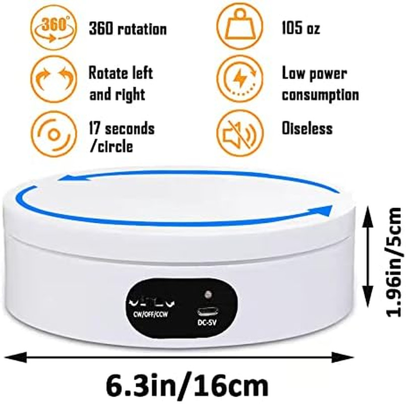 Electric Rotating Display Stand 360°Automatic Mute Photography Rotating Turntabl