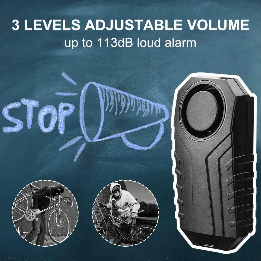 Bike Motorcycle Alarm Wireless Anit-Theft with Remote for Bicycle E-Bike Vehicle