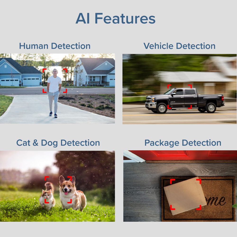 2K Home Wireless Battery Security Camera w/Solar Panel