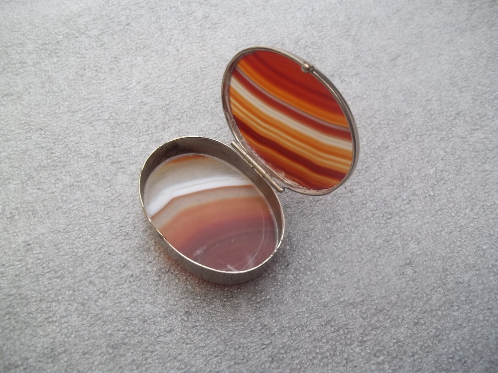 Vintage Silver & Agate Box