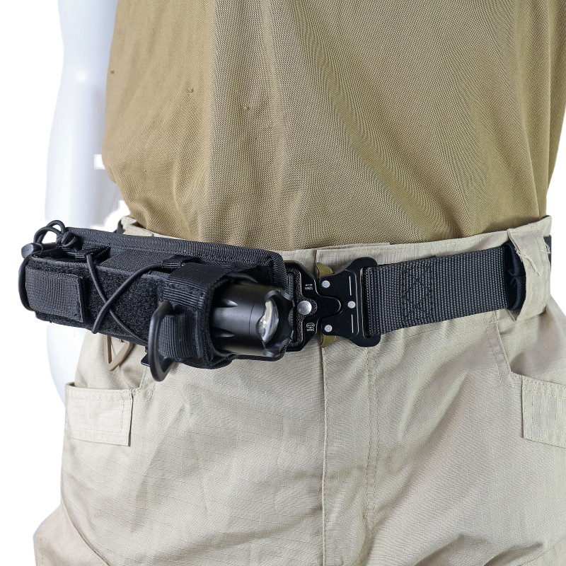 Tactical Flashlight Holster Belt Open-top MOLLE Vertical & Horizontal Carrying