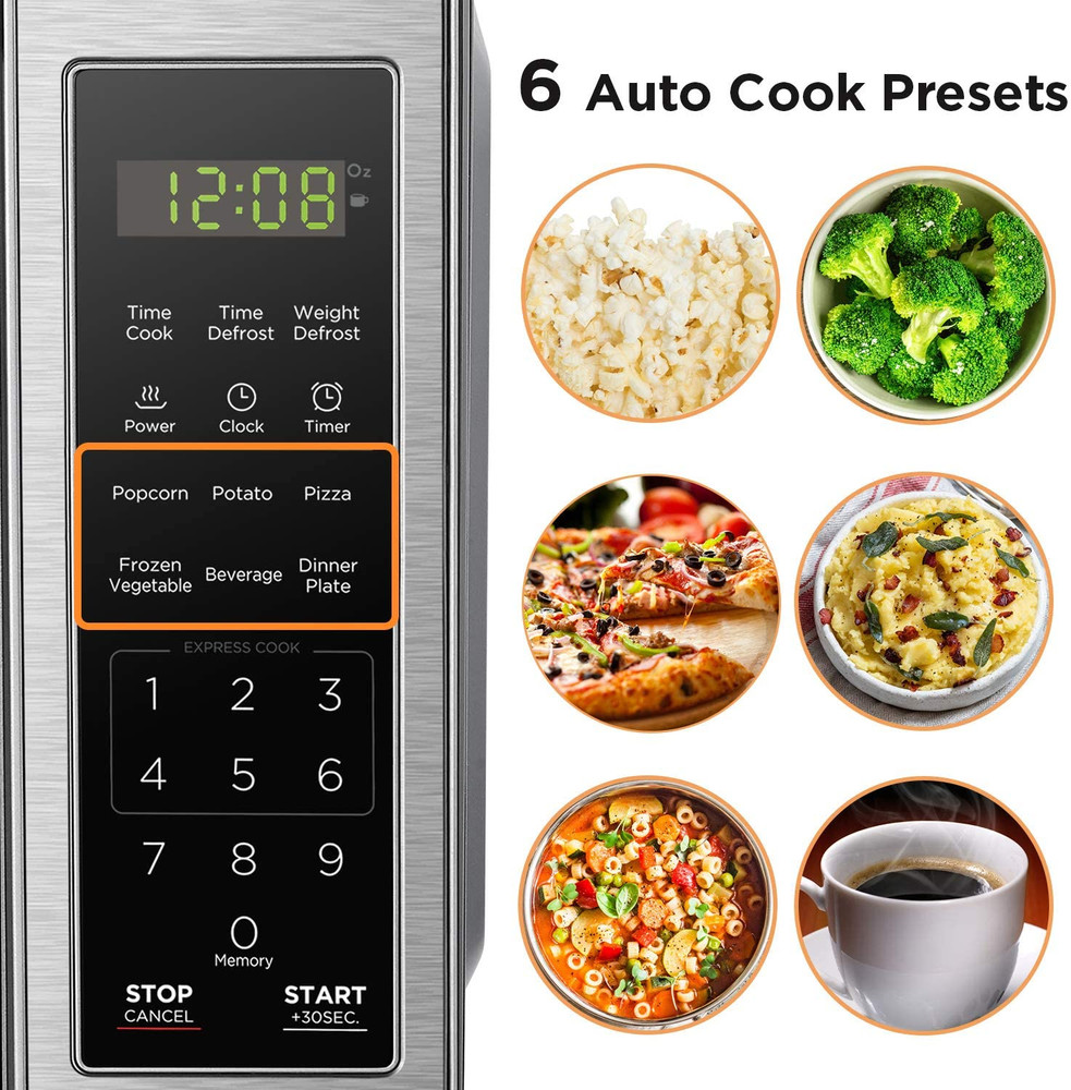 BLACK+DECKER EM720CB7 Digital Microwave Oven with Turntable Push-Button Door, Ch