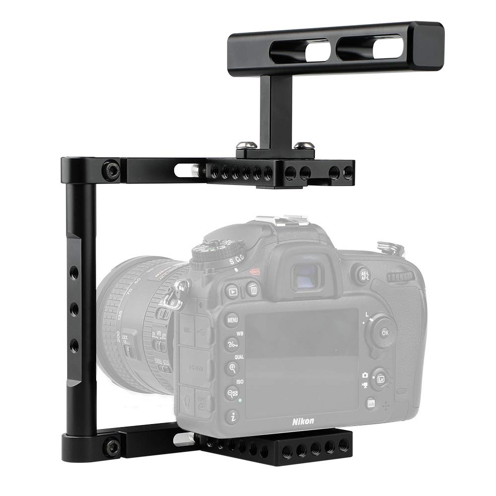 CAMVATE Basic Camera Cage Rig with Top Handle Universal Use - 1897 Black