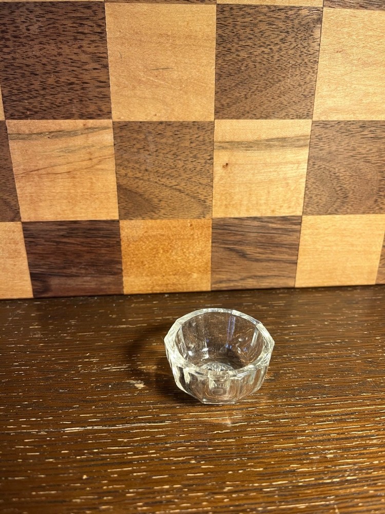 Vintage Round Clear Open Salt Cellar