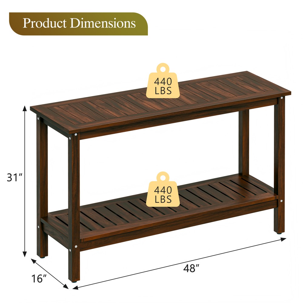 48'' Console Sofa Table with Storage Shelves Entry Way Table for Patio Coffee